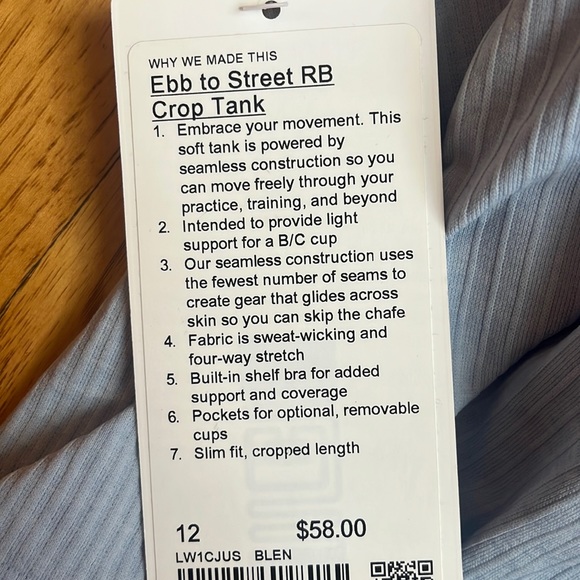 Lululemon Ebb to Street RB Crop Tank - Picture 4 of 5